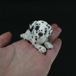 Dalmatian. Miniature decorative dalmatian. Crocheted Dog as a gift. The Dalmatian is a souvenir. OxYakutovich