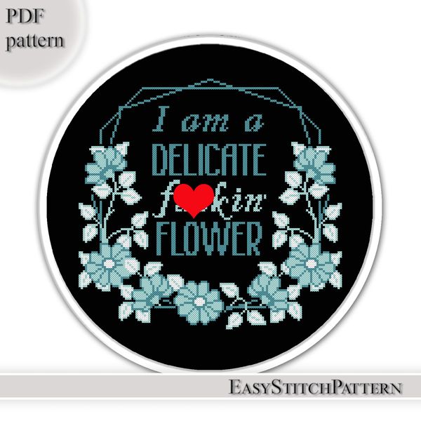 I am a delicate flower cross stitch