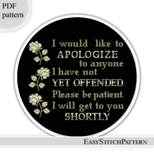 apologize cross stitch