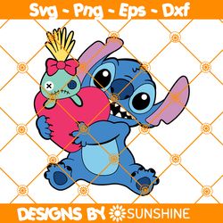 Stitch and Scrump SVG, Stitch Valentine SVG, Valentine Day Svg