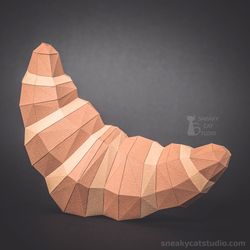 Croissant - 3D Papercraft template Digital pattern for printing and cutting (pdf, svg*, dxf*)