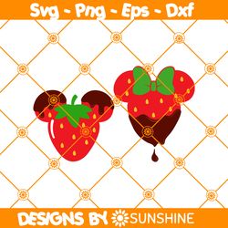 Mouse Head Strawberry SVG, Mouse Head Svg, Valentine Day Svg, Strawberry SVG, File For Cricut, File For Silhouette
