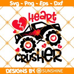 Heart Crusher svg, Valentines Day svg, Valentine Monster Truck svg, Monster Truck Heart Crusher Svg, File for Cricut