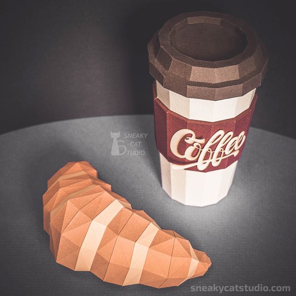 Coffe-to-go-Croisant-love-DIY-papercraft-low-poly-3D-Pepakura-PDF-Pattern-Download-paper-craft-Template-origami sculpture-model-wall-decor-sweet-5.jpg