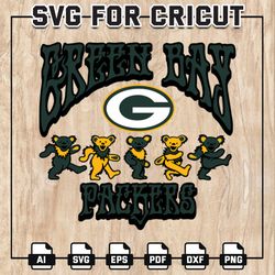 Green Bay Packers Grateful Dead Svg, Dancing Bears Svg, Packers NFL SVG, Dancing Bears NFL, NFL Teams, Instant Download