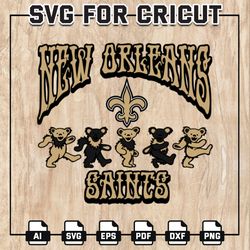 New Orleans Saints Grateful Dead Svg, Dancing Bears Svg, Saints NFL SVG, Dancing Bears NFL, NFL Teams, Instant Download