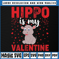 hippo is my valentine svg, love hearts hippo svg, valentine's day, digital download