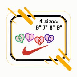 Nike Heart Embroidery Design