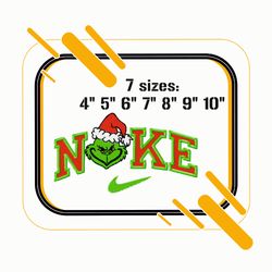 nike and grinch embroidery design