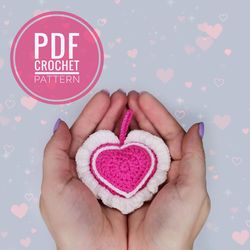 Heart Easy Crochet Pattern. Valentine Keychain. Love Hearts Tutorial. Valentine's Day DIY Ideas. ToysTaty