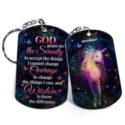 lovely aluminium keychain - god grant me the serenity to accept the things i cannot change