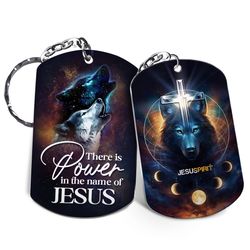 special aluminium keychain - there is power in the name of jesus