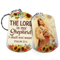 must-have aluminium keychain - the lord is my shepherd, i shall not want psalm 23:1