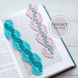 Lace bookmark Wave crochet pattern - Gift for book lovers - Accessory for books