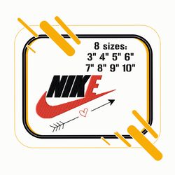 Cheerful Nike embroidery design with an arrow