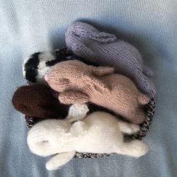 knitted little rabbit, Stuffed bunny toy, Sleeping bunny baby, knitted newborn dutch rabbit, Rabbit lover gift