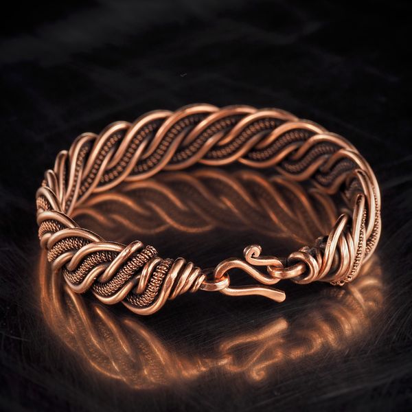 copper wire wrapped bracelet handmade jewelry  (6).jpeg