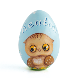 Personalized Easter egg cute owl Painted wooden eggs Keepsake owlet girls Easter basket filler Egg hunt First gift