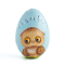 cute owlet on a blue easter egg
