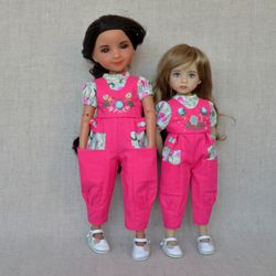 Doll's jumpsuit floral embroidery. Free shipping