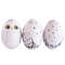 wooden painted egg polar white owl front side and back view