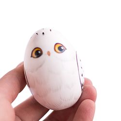 Snowy owl Easter egg Painted wooden eggs Keepsake owlet Easter basket filler Egg hunt White owlet Hedwig