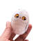 wooden painted egg polar white owlet