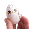 wooden painted egg polar white owl