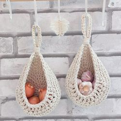 wall hanging jute baskets kitchen open storage eco-friendly gift