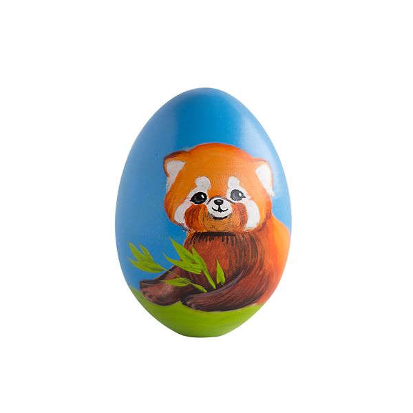 lesser panda wooden painted egg