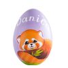 painted wooden egg with a rare animal - red panda