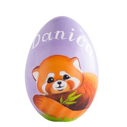 Cute rare animals red panda Personalized Easter egg Keepsake lesser panda Painted wooden eggs Easter basket filler gift