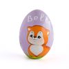 Painted wooden egg cute fox with a personalized inscription
