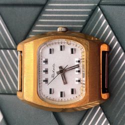 WRISTWATCH  USSR gold plating watch ROCKET vintage men's watches rare go