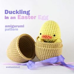 Easter Crochet Pattern Amigurumi Easter Egg Surprise Pattern with a Cute Duck Inside