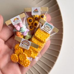 A miniature set of assorted cookies in packages