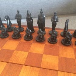King Arthur Soviet chess set Medieval knights Russian chess set vintage 1970s