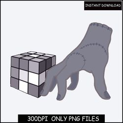 wednesday seamless pattern, wednesday rubrics cube, black and white repeating seamless file