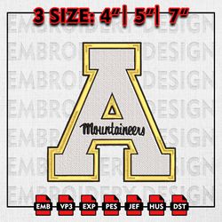 Appalachian State Mountaineers Embroidery file, NCAAF teams Embroidery Designs, College Football, Machine Embroidery