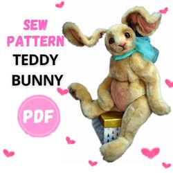 teddy bunny sewing pattern, pattern stuffed animal, pattern pdf-teddy , teddy rabbit , animal pattern,bunny  pikachu