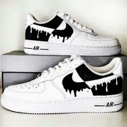 custom shoes air force 1 luxury, sexy, gift, white black, sneakers, customization shoes, personalized gift, designer art