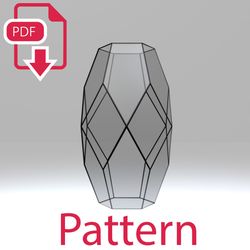 Digital drawing 042 flower vase pattern. Printable pattern. DIY terrarium template PDF