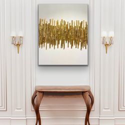 gold leaf abstract, natural wood, 3d texture painting