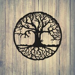 tree of life wall spiritual art dxf file