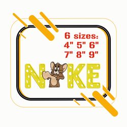 embroidery design nike jerry and cheese