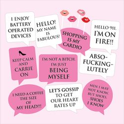 Sex and the City photo props speech bubbles - SATC - Instant download