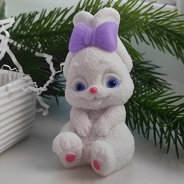 Cute bunny with a bow soap