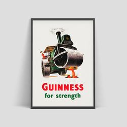 Guinness For Strength - Vintage Guinness beer poster, 1951