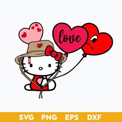 hello kitty benito is my valentine svg, kitty balloon heart sad svg, un san valentin sin ti svg