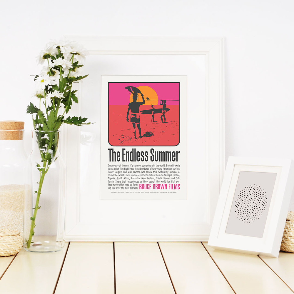 The Endless Summer - Retro movie poster by John Van Hamersveld, 1966  Classic novels  Bruce Brown.jpg